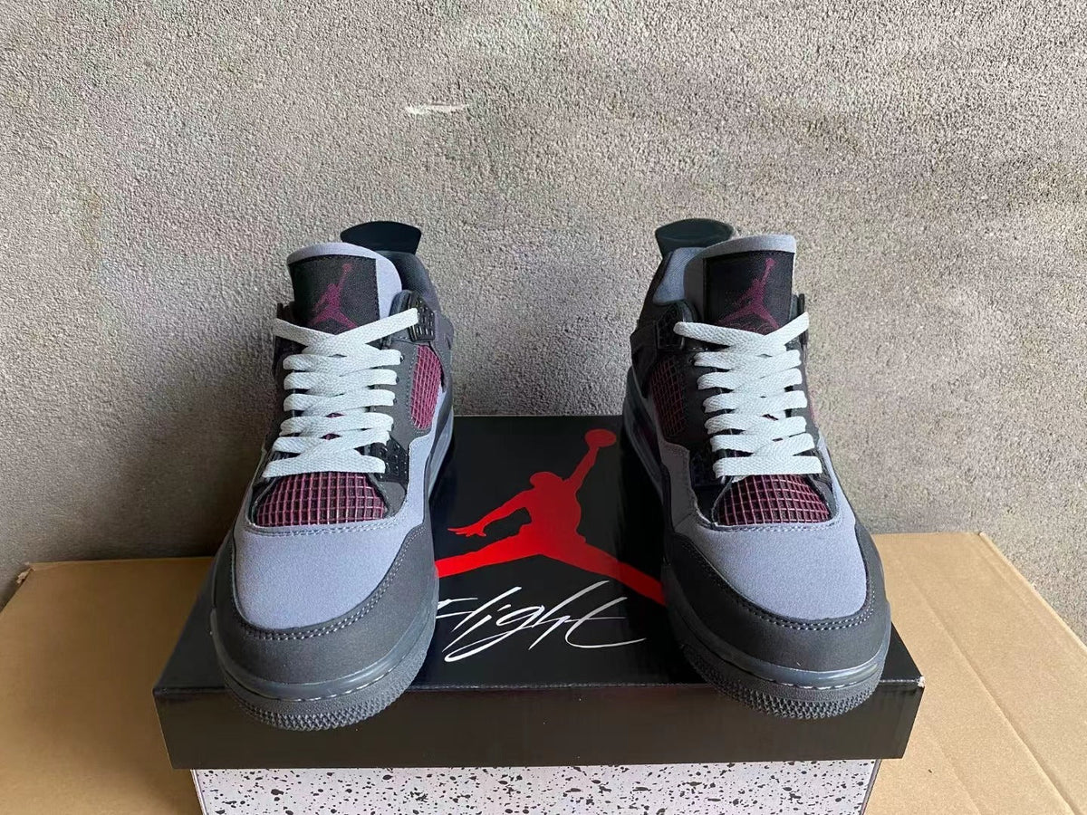 Air Jordan 4 Grey and Pink Sneakers